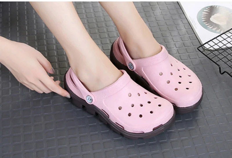 Новая летняя садовая обувь женские пляжные сандалии цветные летние женские уличные повседневные рыбацкие ботинки без застежки женская обувь размера плюс