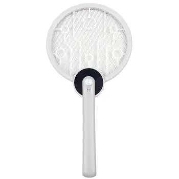 

Foldable Fly Swatter Repellents Portable Bug Zapper Light USB Rechargeable Handheld Mosquito Killer Swatter (Beige)