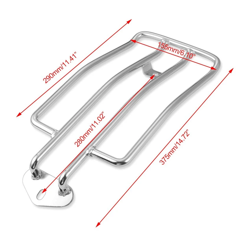 Мотоциклетная стойка для багажа, подставка для спинки, подходит для заднего сиденья, 280 мм(11 дюймов) для Harley XL Sportsters 883 XL1200 1985-2003