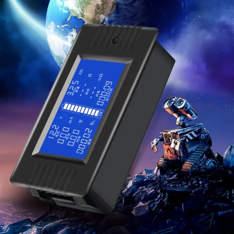 Мультиметр постоянного тока 0-200 в 0-10A тестер батареи Вольтметр Амперметр Напряжение питания Ток Сопротивление Емкость энергии счетчик времени монитор