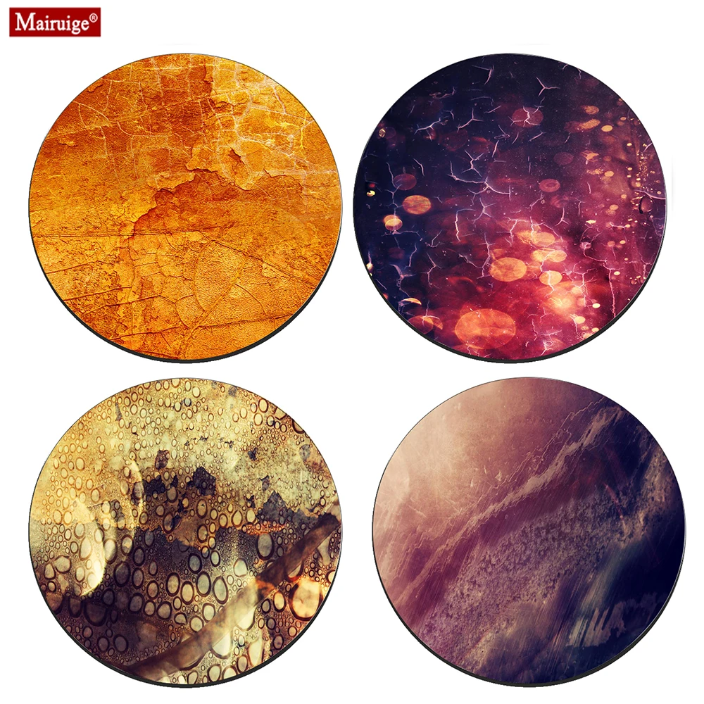 

Small Mouse Pad Cute Orange Colour Texture Visual ArtsPattern Game Computer Pad Round Mousepad DIY Custom Desk Pad 20x20/22X22cm