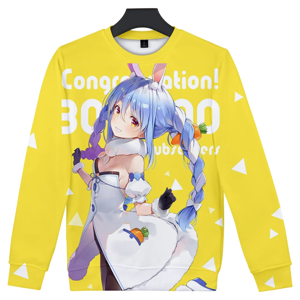 

HOLOLIVE VTuber Usada Pekora 3D printing autumn and winter Holiday passionate style Men/Women Japan Kawaii clothes Round