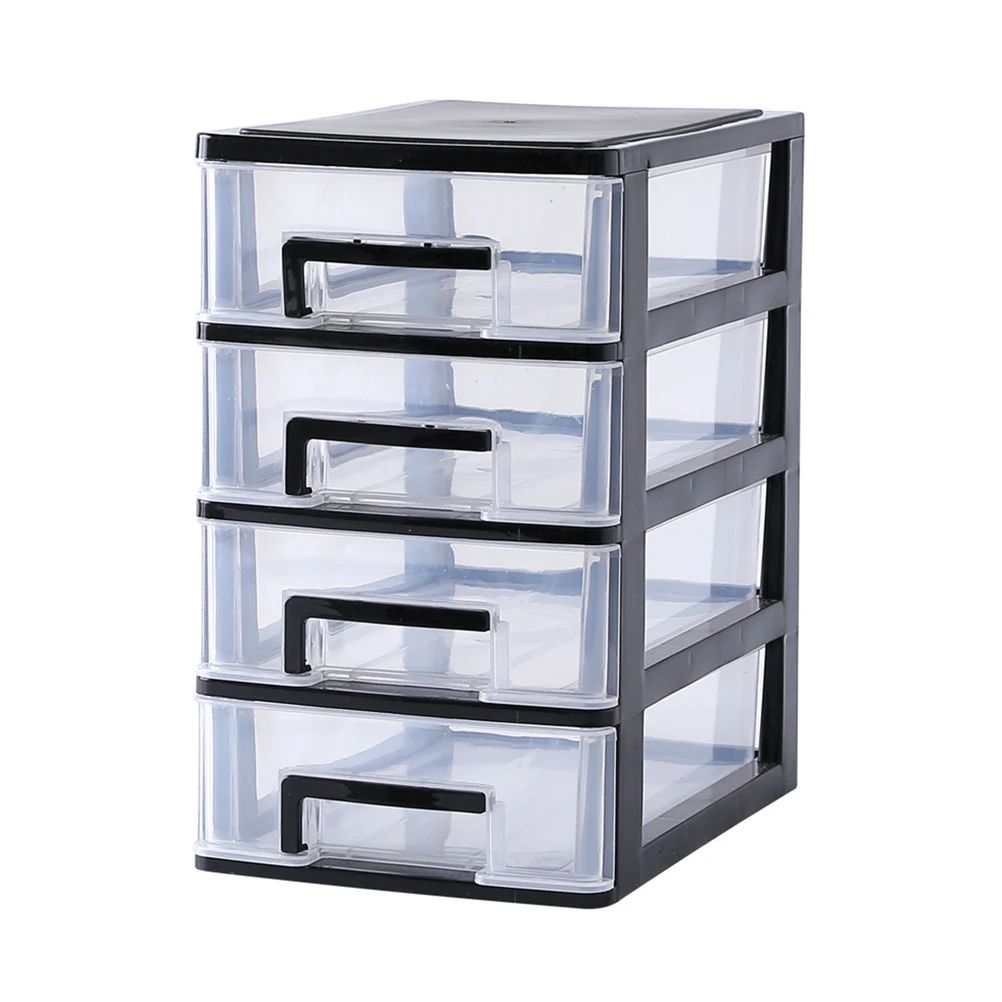 4 Layers Transparent Desktop Drawer Type Storage Box Plastic Mini Cosmetics Organizer Sundries Holder | Дом и сад