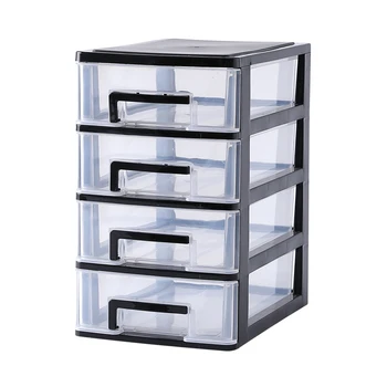 

4 Layers Transparent Desktop Drawer Type Storage Box Plastic Mini Cosmetics Storage Organizer Sundries Holder
