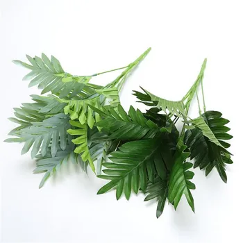

Artificial Green Plant (9 Stems/Bunch) 7Pcs 16.54" Length Simulation Greenery for Wedding Flower Accessories Plant Wall Material