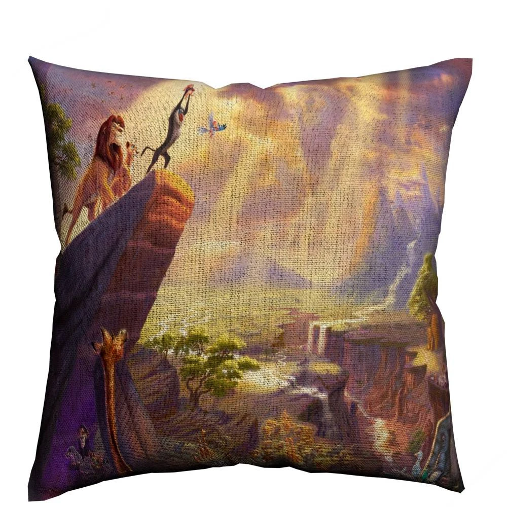 Lion King Movie Pillow Cover Throw Pillows For Sofa Cotton Linen Cushion Cover 45x45cm Scandinavian Decoration Home Almofada - Color: 4