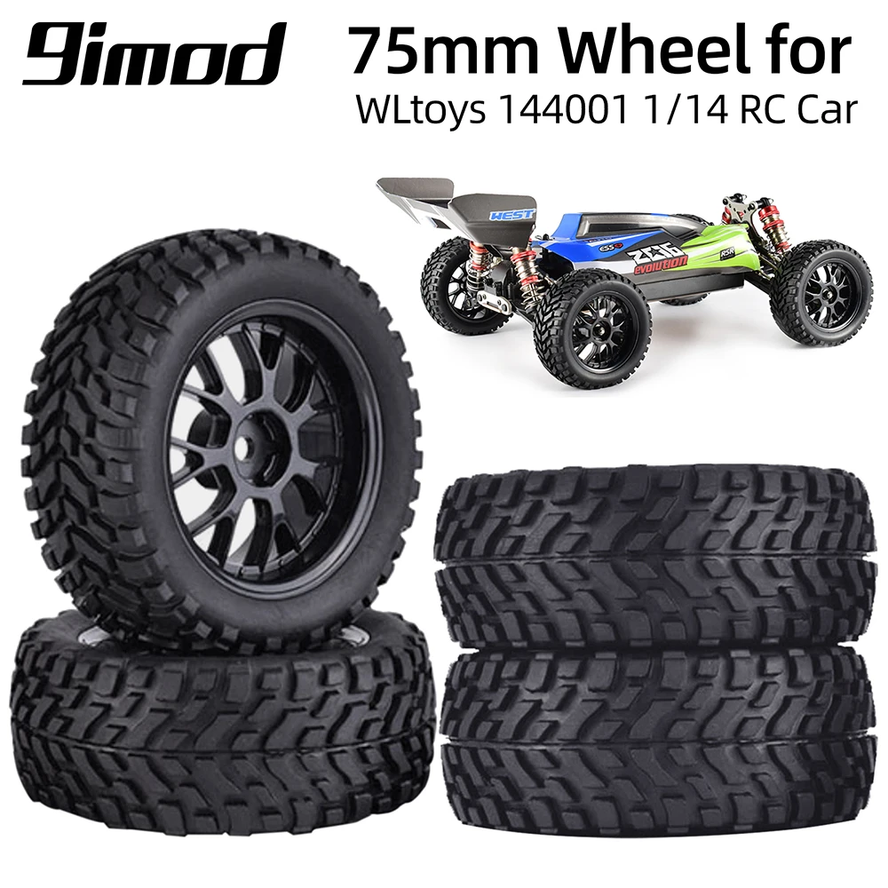 88/75mm Off Road Buggy Tires Wheel 12mm Hex Hubs for Wltoys 144001 1/14 1/16 1/10 Axial Scx10 Traxxas Trx-4 Tamiya RC Racing Car | Игрушки и