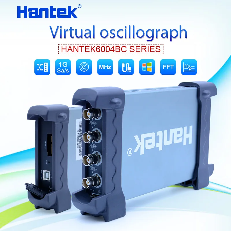 Hantek Digital Oscilloscope 6074BC/6104BC/6204BC/6254BC 1GSa/s 4 Channels 70-250MHz USB Oscilloscopes