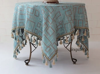 

European table cloth fabric cotton and linen American minimalist modern round table tablecloth round tablecloth Table runner