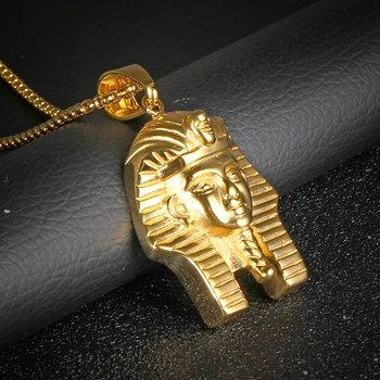 

oulai777 necklace men Egyptian Pharaoh pendant stainless steel gold chains necklace jewelry 2020 big necklace pendant wholesale