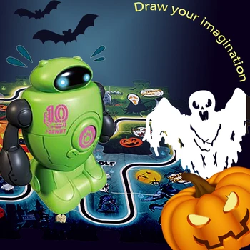 

24PCS Paper Helic Max Novelty Toy DRAWBOT Lined Tracking Robot Halloween Theme children's Toy Gift Halloween Gift