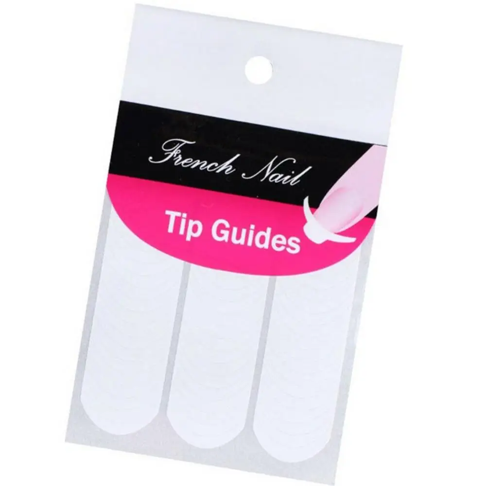 5 Sheets (240PCS ) White French Manicure Strip Nail Art Form Fringe Tip Guides Sticker DIY Line Tips Decoration Tool