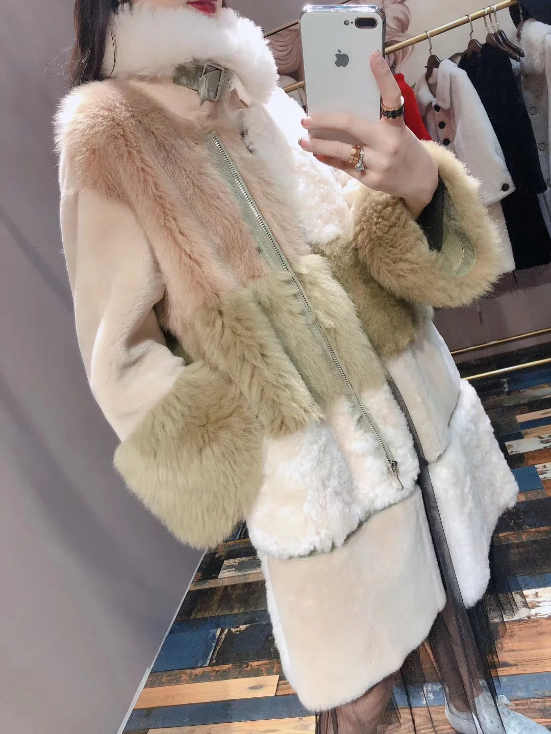 Зимнее женское пальто из натурального овечьего меха, кожаная куртка размера плюс, длинное женское пальто, новая модная Роскошная Одежда