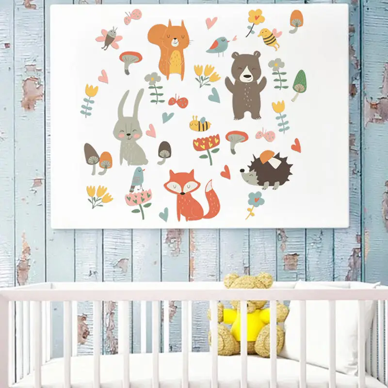  Vacclo Personality Creative Wall Sticker for Kids Room Forest Animal Party Children's Room Kinderga - 4000114205866