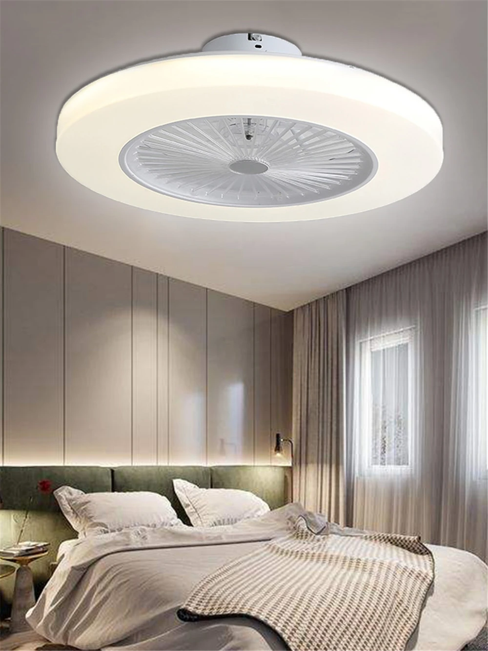 Потолочный вентилятор+ лампа с дистанционным управлением для гостиной, спальни, декоративное освещение, Wi-Fi приложение, контроль хорошего сна, 110 В/220 В