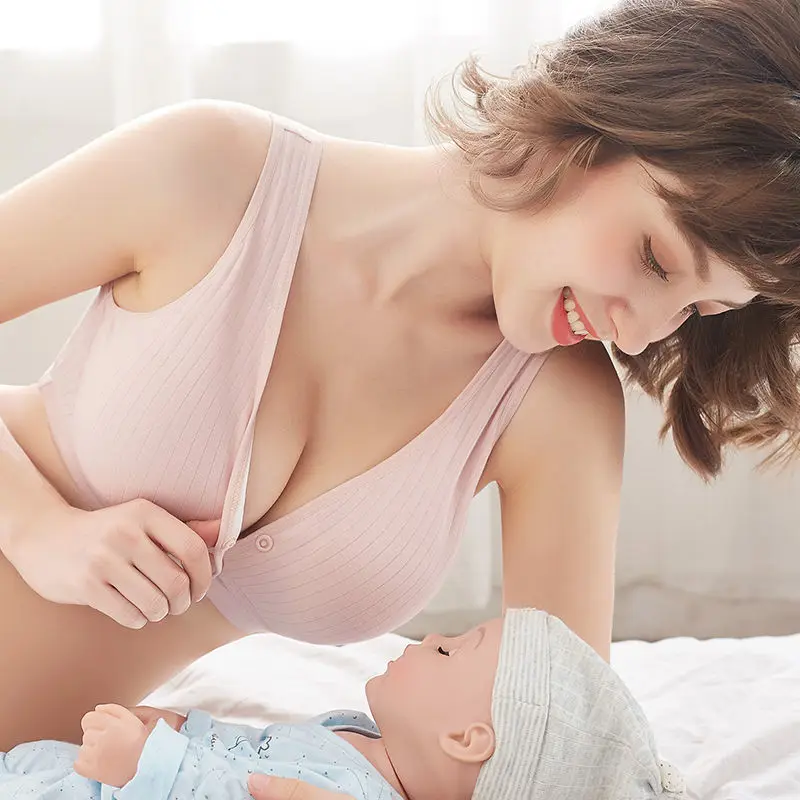 Breastfeeding Bras Maternity Nursing Bra Cozy Cotton Breastfeeding Bra For Pregnant Women Wirefree Nursing Bra Prevent Sagging