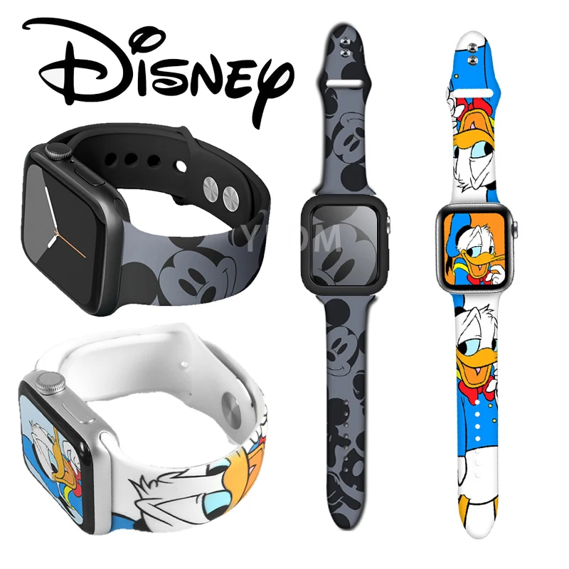 Disney Mickey Donald Apple Watch Band for IWatch Strap 1 2 3 4 5 6 TPU 44 42 40 38mm Cute Cartoon Cool Shipping Free | Аксессуары для