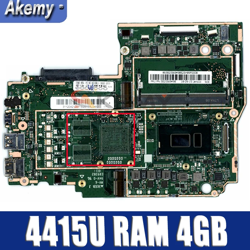 Материнская плата Akemy для ноутбука Lenovo 330S-14IKB 330S-14AST процессор Pentium 4415U ОЗУ 4 Гб DDR4