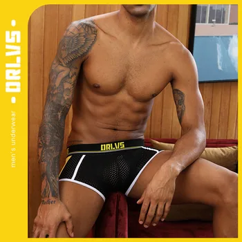 

2020 New Underwear Boxer Men Breathable Mesh Men's Boxers Male Underpants Sexy Panties Cotton Mens Bodysuit Trunks Pant