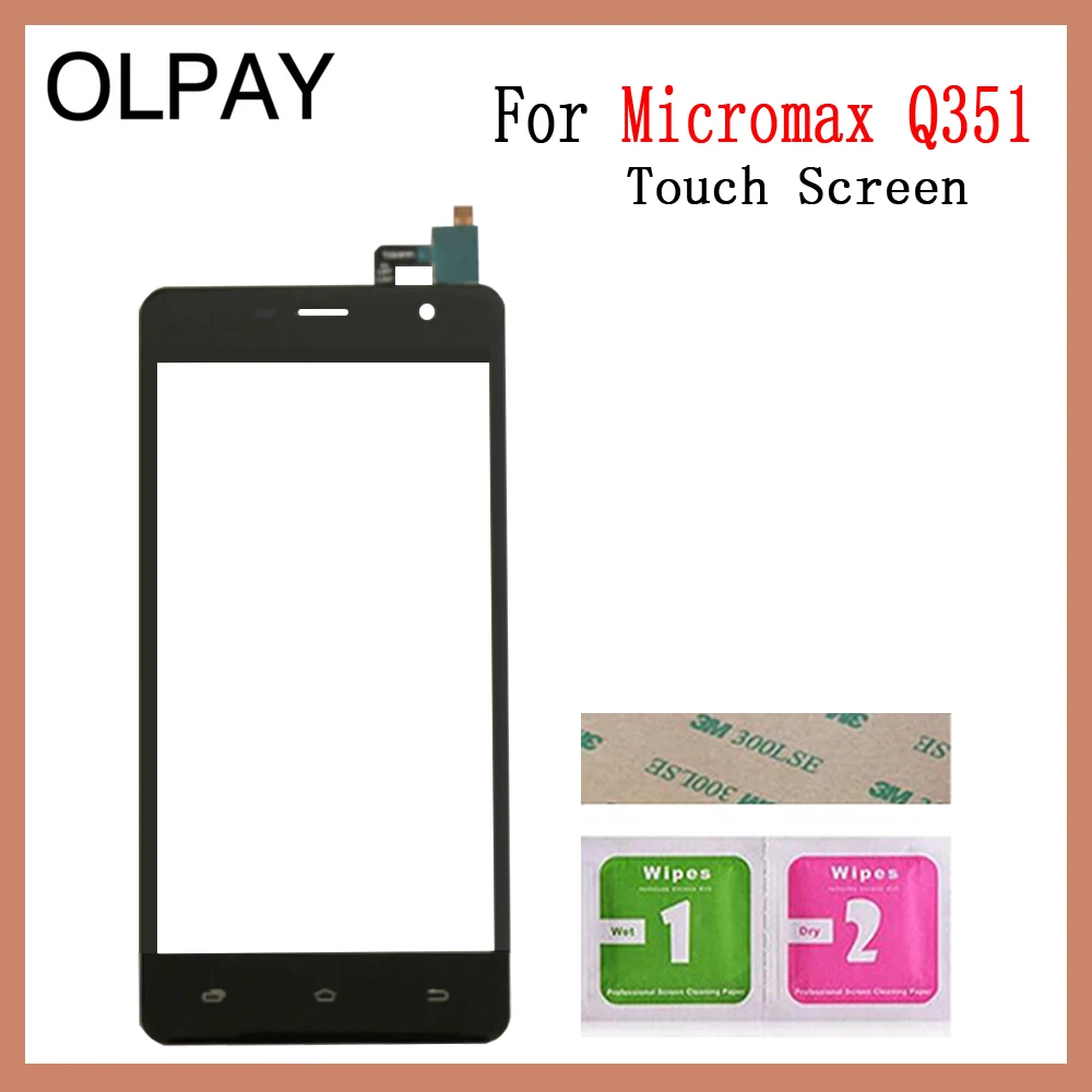 OLPAY 5,0 ''сенсорный экран для Micromax Q351 сенсорный экран дигитайзер Панель переднее стекло объектив сенсор инструменты клей+ салфетки - Цвет: Black No Tools