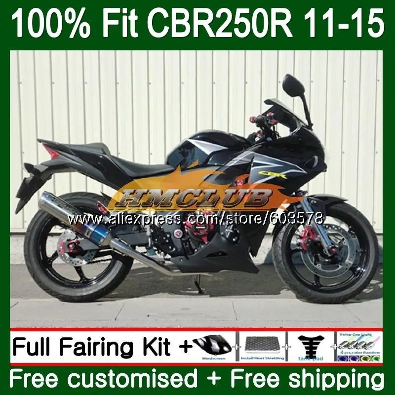 Литья под давлением для HONDA CBR250R MC41 2011 2012 2013 черный глянец 91CL. 62 CBR250 R CBR 250R CBR 250 R, возрастом 11, 12, 13, 14, 15, обтекатель - Цвет: No. 1