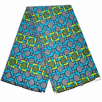 

Blue Veritable 100% Cotton Original African Ankara Print Wax Fabric Wholesale Tissu Print Fabric Pagne Africain wax T1019-2