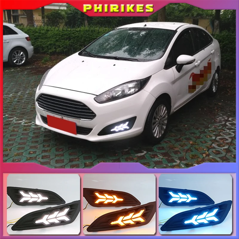 1Pair DRL For Ford Fiesta 2013 2014 2015 2016 Daytime Running Lights