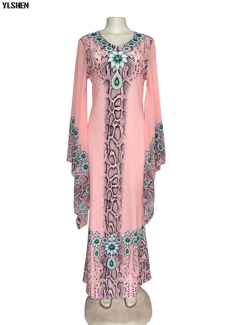 Length 150cm African Dresses for Women Dashiki Print African Clothes Bazin Sexy Slim Robe Boubou Africain Ankara Africa Dress 04