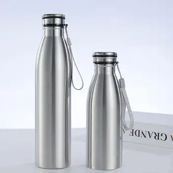 

650/1000ml Portable Outdoor Water Bottle Stainless Steel Large Capacity Single Wall Hot Cold Water Bottle Insulated Vacuum Cup