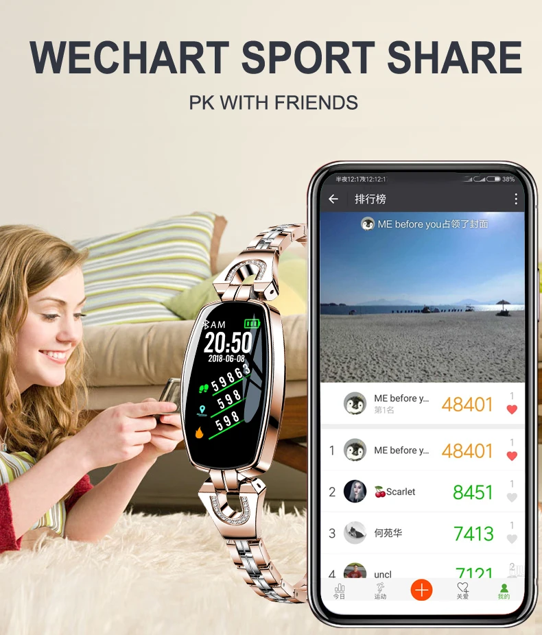 2021 H8 and H8 pro Women Smartwatch Heart Rate Monitor Blood Pressure Smart watch Band  Fitness Tracker lady bracelet Wristband