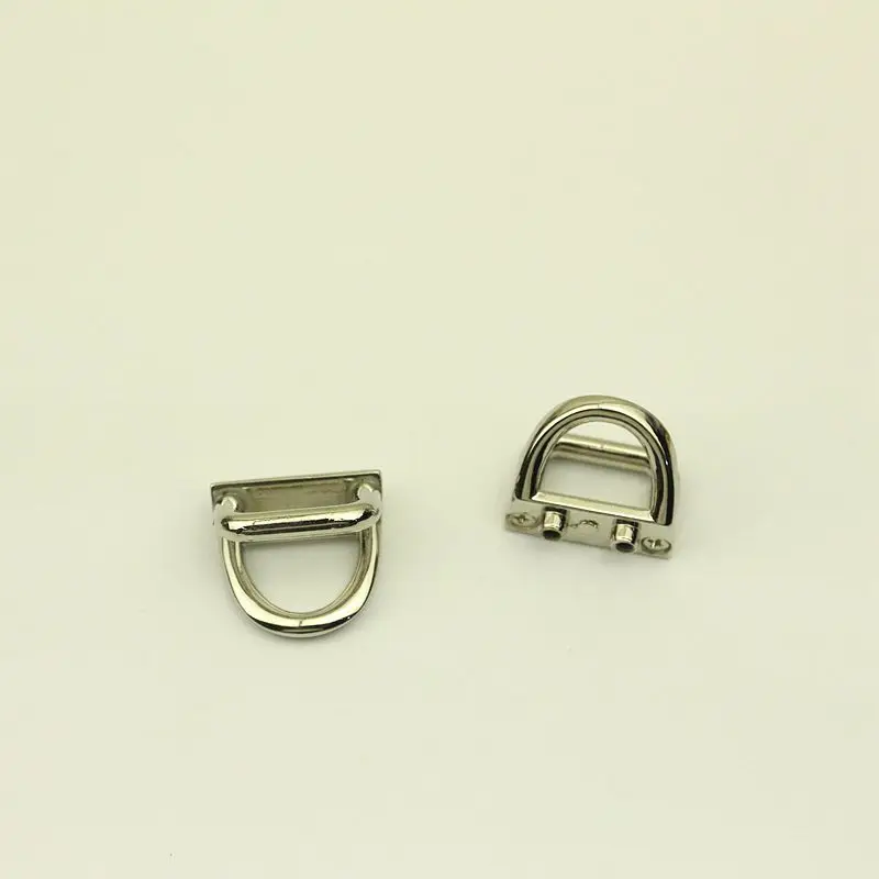 30pcs Alloy Double Ring Square D Buckle Bags Side Clamp Strap Hook Chain Hang Buckles DIY Luggage Screw Clasp Hardware Accessory