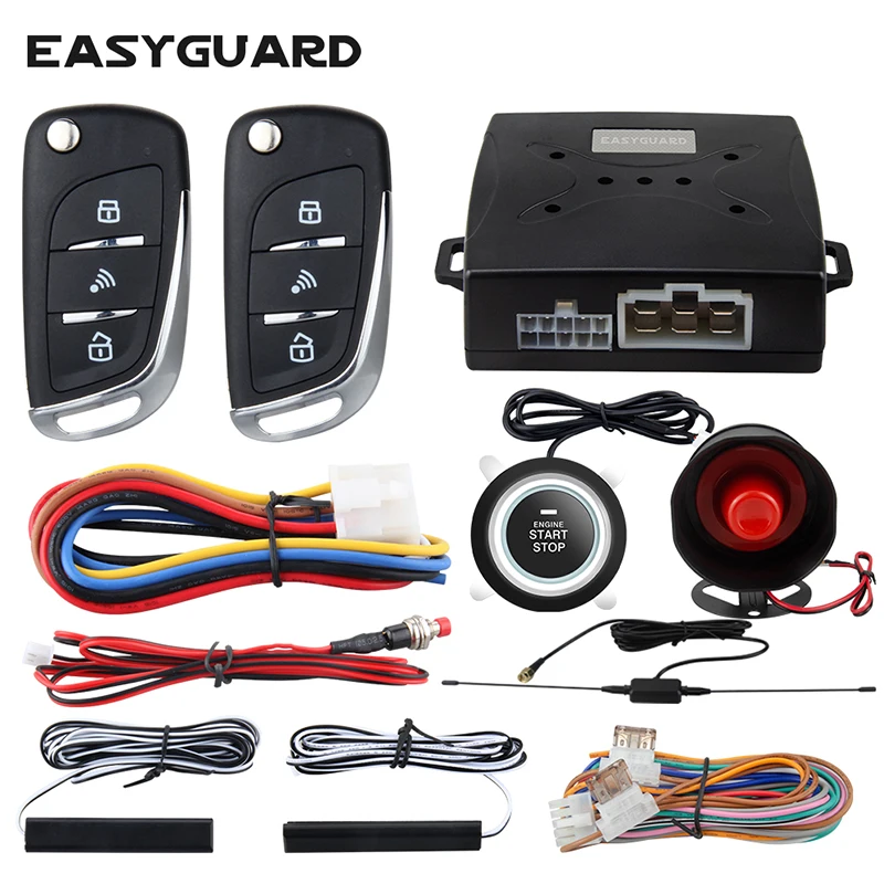 Easyguard Alarm System Car With Pke Passive Keyless Entry Remote Engine Start Security Alarm
