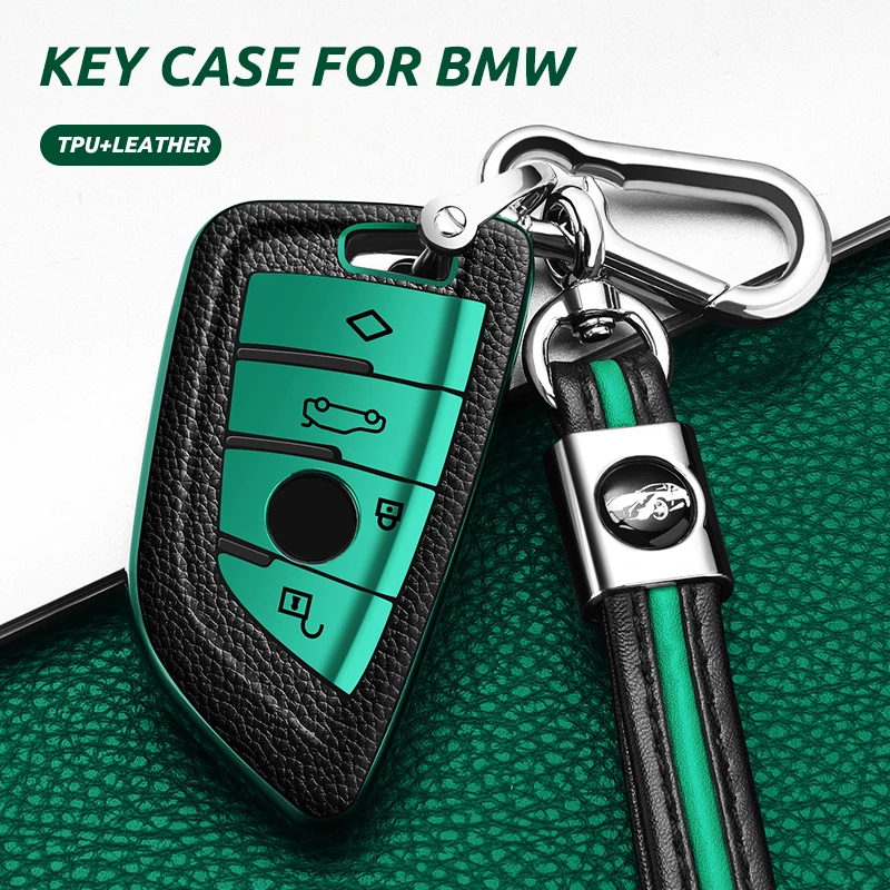 Кожаный + ТПУ чехол для автомобильного ключа BMW X1 X3 X5 X7 X6 1 3 4 5 6 7 серии F15 F20 F16 F39 F48 G20