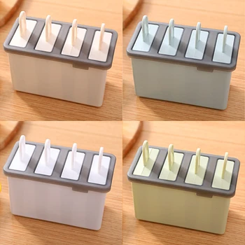 

Ice Cream Mold Kitchen Tool 4 Grids Ice Cube Popsicle Lolly Mould DIY Dessert Ice Cream Mold Kitchen Gadgets