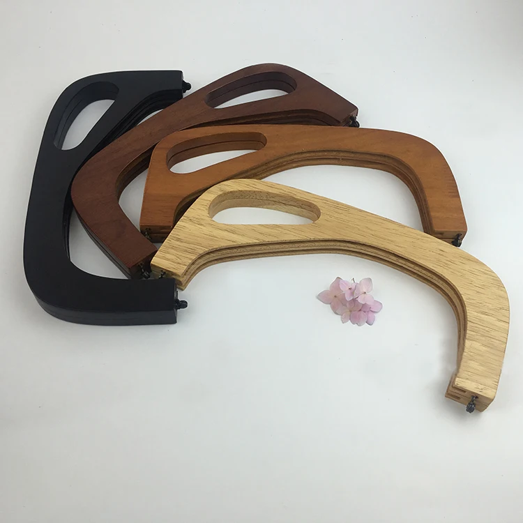 Cadre de porte-monnaie en bois, 1 pièce, 25x12cm, poignées en bois pour sacs à main, Sangle, poignée, accessoires de bricolage