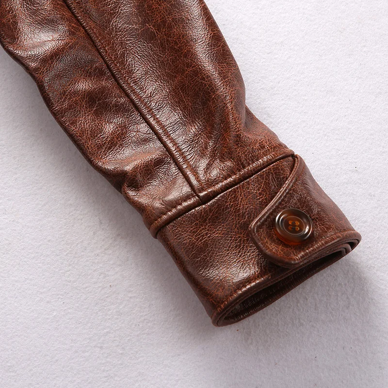 Reviews AX-08 Read Description! Asian size genuine cow skin leather jacket mens cowhide casual vintage biker leather jacket