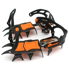 Crampons antidérapants pour l'escalade avec 12 dents en acier de manganèse,équipement escalade, chaussures d'escalade, pinces pour la neige, dispositif de traction, 