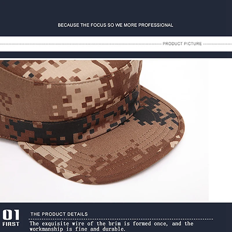 Новые Классические камуфляжные мужские военные кепки Армия Кадет шляпы хлопок Регулируемая Плоская верхняя патрульная Кепка
