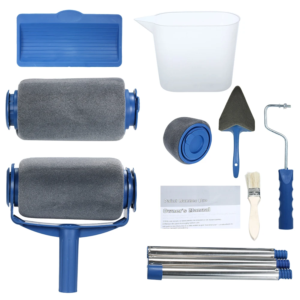 

9/10pcs Multifunctional Paint Roller Set Paint Runner Pro Roller Brush Tools Set Painting Brush Set for Room Wall Painting Tools