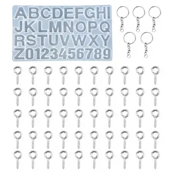 

1 Set Crystal Epoxy Resin Mold Letters Number Pendants Casting Silicone Mould