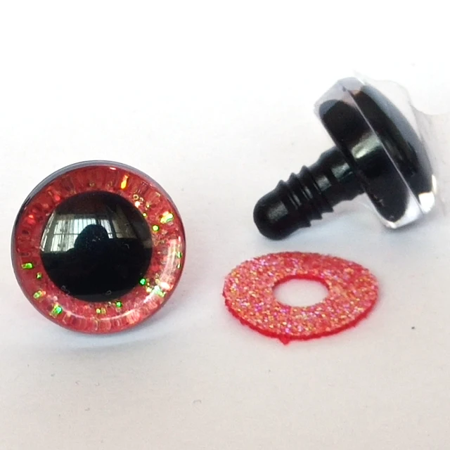 20pcs New Color 3D safety toy eyes +glitter Nonwovens+ washer--size & color option 05