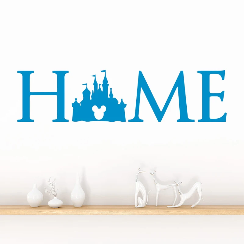 Disney Mickey Castle Silhouette Home Vinyl Wall Stickers For Home Decor Nursery Kids Room Decoration Mural Wall Art DIY Decals