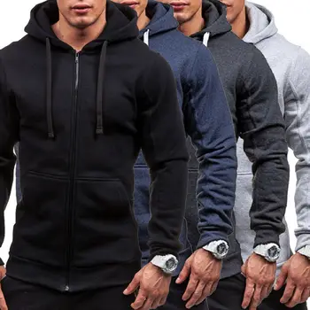 

2020 Newest Hot Spring Autumn Fashion Fleece Hoodie Mens Casual Slim Thermal Lined Hood Jacket Sweatshirt Zip Outerwear Warm