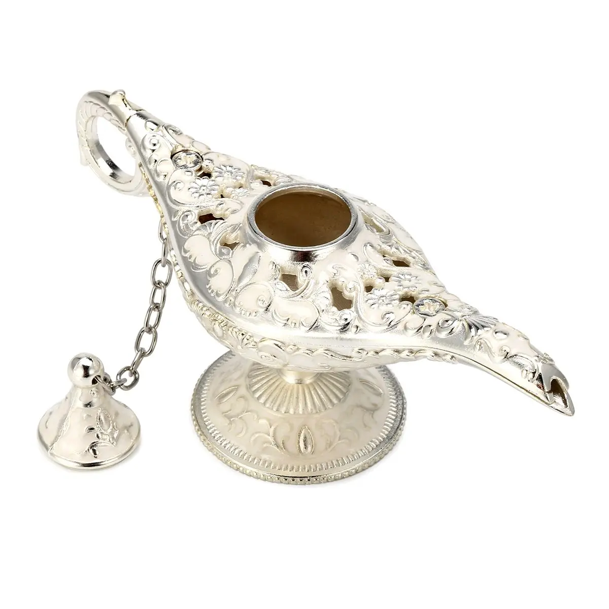 clássico oco lenda aladdin magia genie lâmpadas queimadores de incenso retro desejando lâmpada óleo decoração da sua casa presente