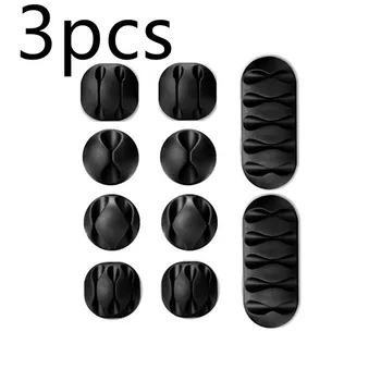 

3PCS Cable Winder Earphone Cable Organizer Desktop Wire Storage Charger Cable Cord Holder Clips for Phone Charging USB Cable