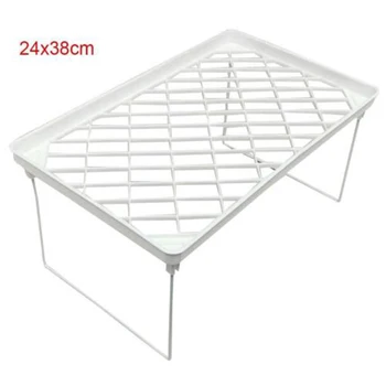 

1 X Foldable Kitchen Shelf Storage Dish Metal Stacking Wire Rack Organizer Tool