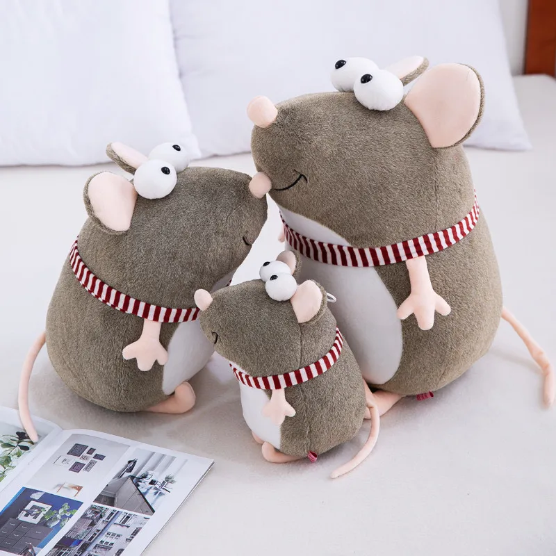Cartoon Animal Big Eye Mouse Stuffed Doll Rat Plush Bedtime Story Friend Kid Birthday Gift Christmas Present 2