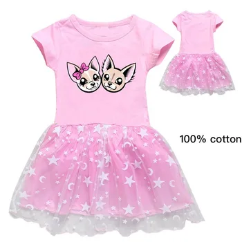 

Cartoon Print Me Contro Te Girl Dress Summer Knee-Length Kid Clothes 10 12 Year Cat Kawaii Floral Dresses Frocks for Teenagers