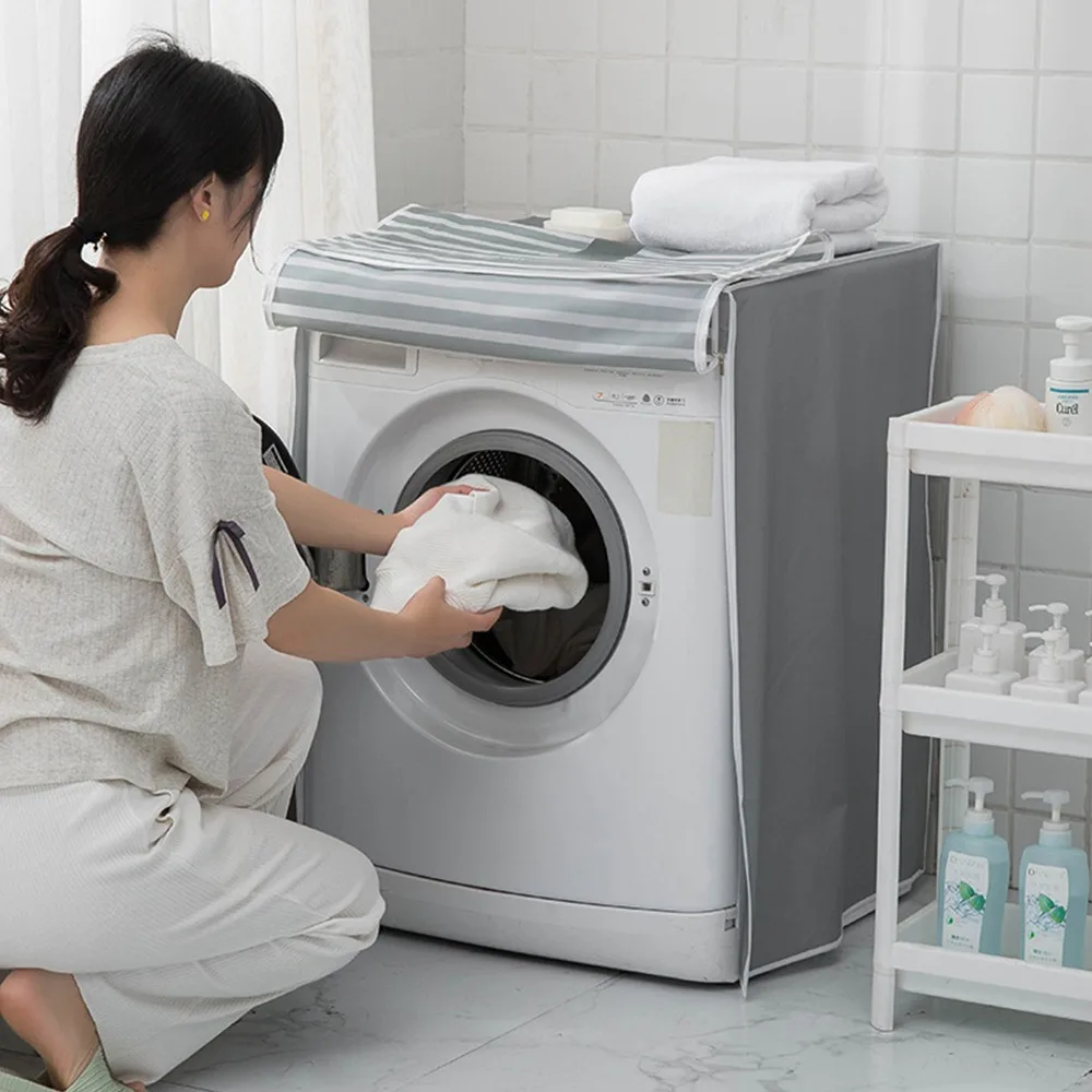 Housse de protection pour machine à laver à chargement frontal -  Imperméable à l'eau, étanche à la poussière (xl60x64x85cm) Noir