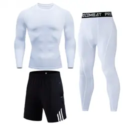 Мужская спортивная одежда компрессионный набор JORDAN 23 быстросохнущие комплекты одежды спортивный костюм для бега тренировки Спорт Фитнес